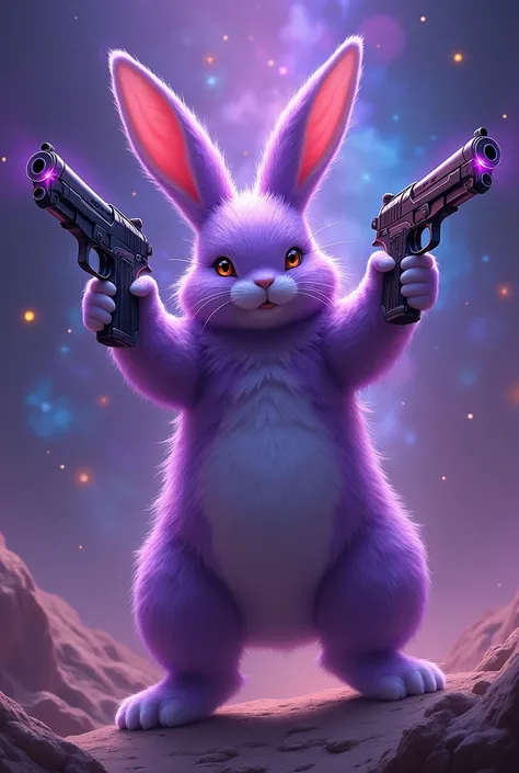 Purple galaxy Bunny With Jinxs dual guns
