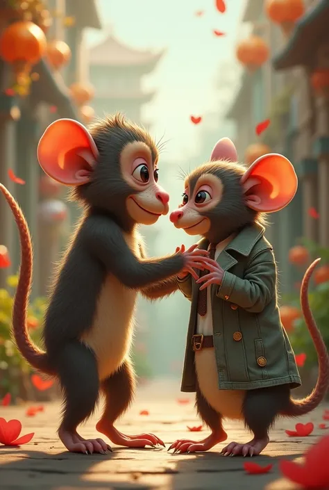 the love of a courageous monkey and a fashionable rat