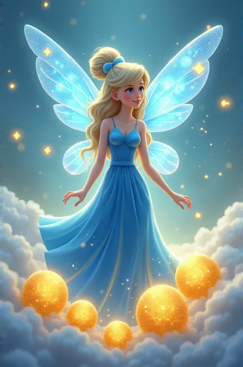  Create a picture of the blue fairy and the nuggets, nugget  