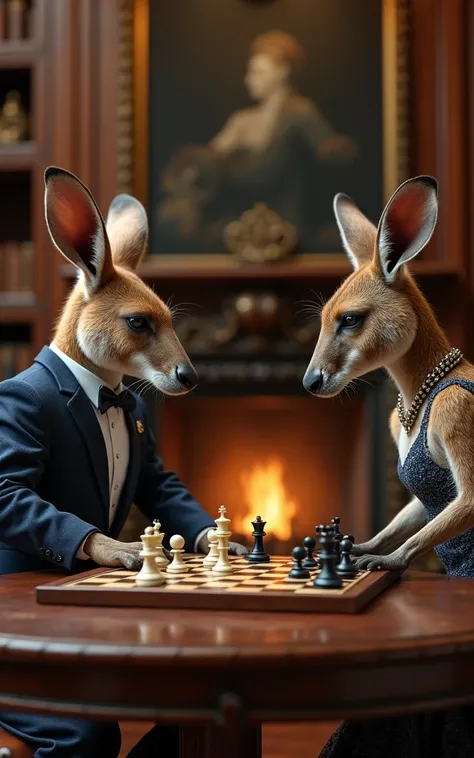 Generate a chess kangaroo and a luxury kangaroo