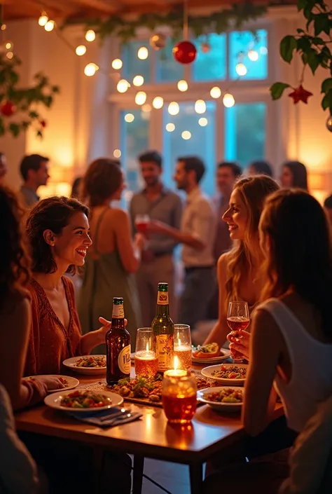 House party with alcohol bottles