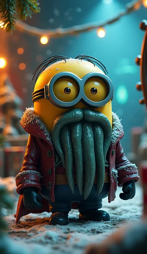 minions disguised as davy jones, pirates of the caribbean at christmas