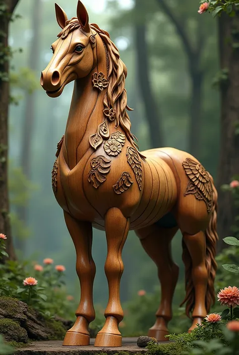 anthromorphic wooden horse (full body)