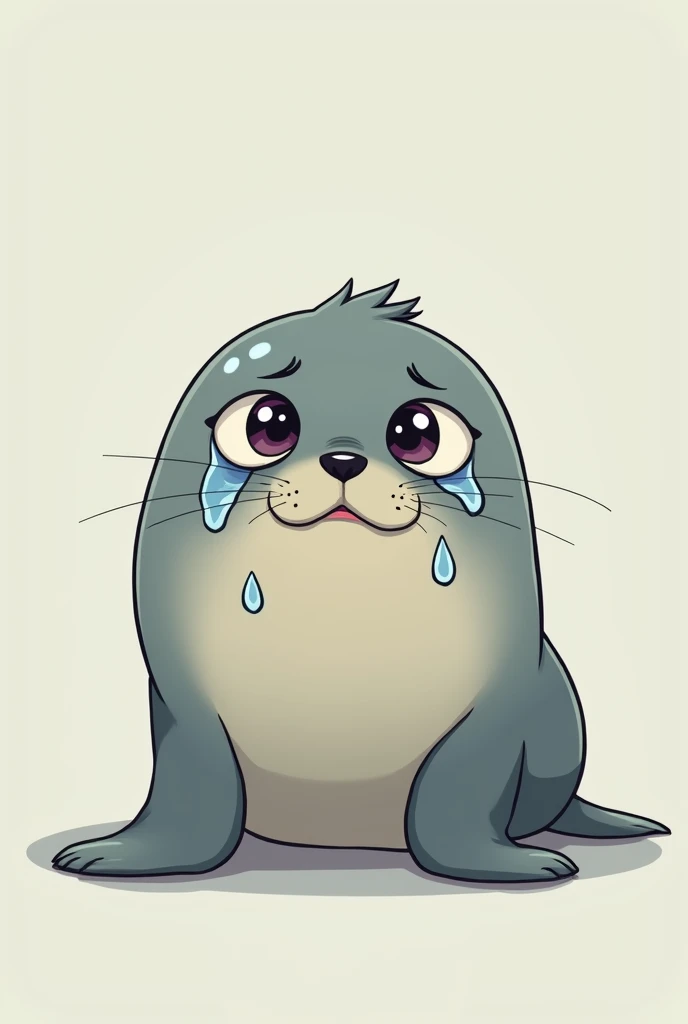 Believe me in the image of a crying cartoon seal