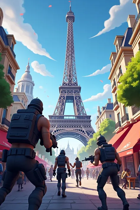 Generate an image of Fortnite in Paris