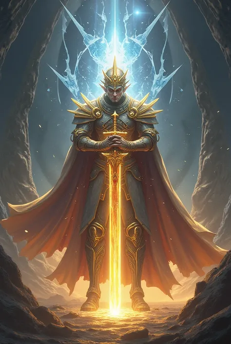 Lost Legend ,  the divine warrior ,  has reached its most powerful form . His two colossal swords, forjadas con las almas del dios  of light and dark ,  have now merged into a single supreme weapon :  a gigantic and heavenly sword ,  whose blade shines wit...