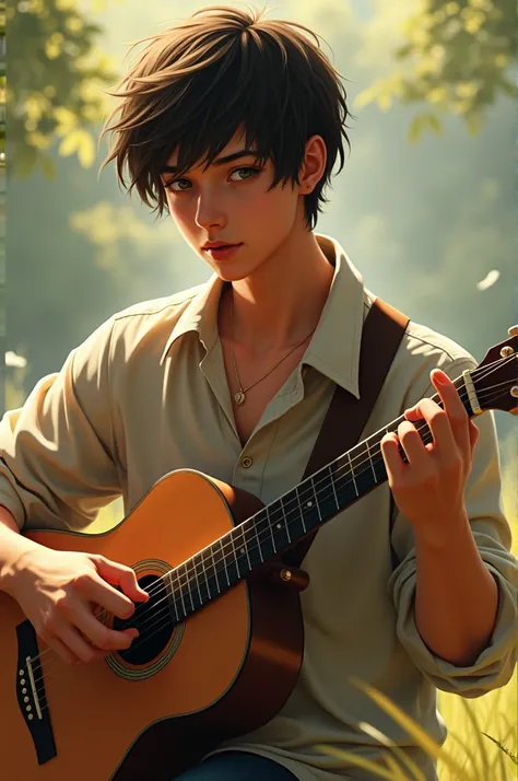 Youngman playing guitar