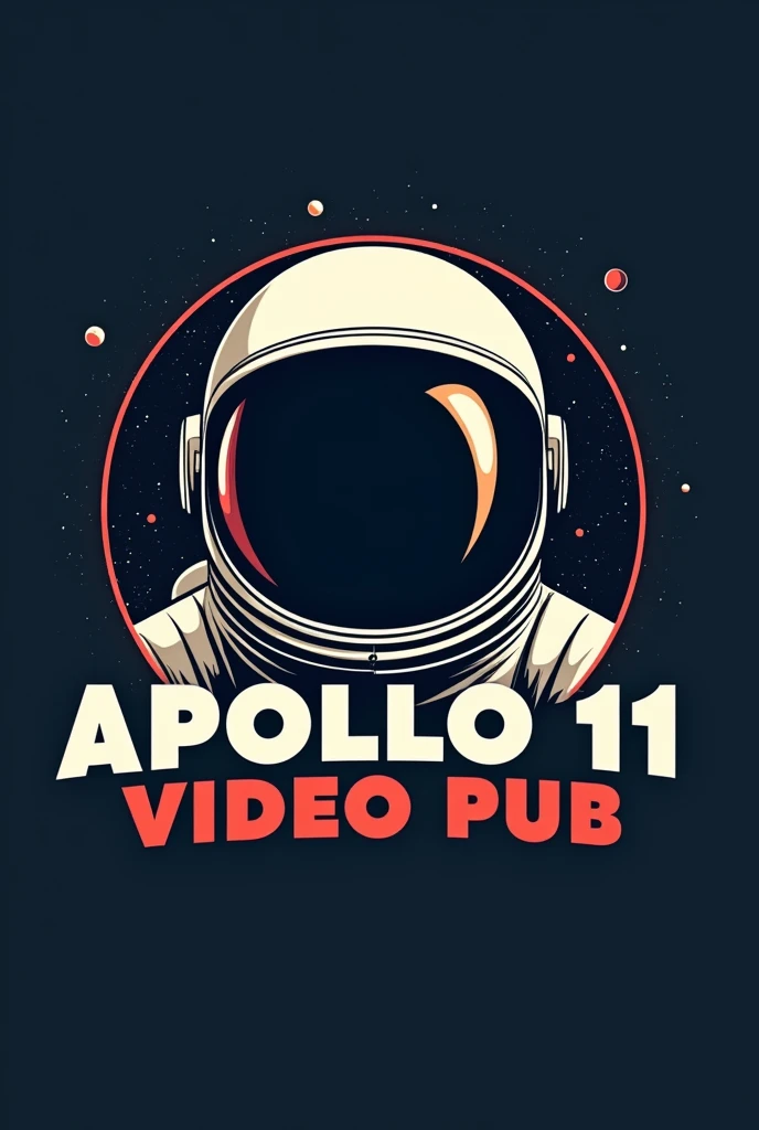 Make the logo of a video pub with only the head of an astronaut that says APOLLO 11 VIDEO PUB.