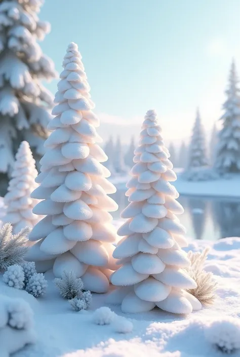 white Christmas cones