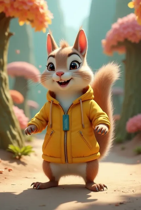 Make an animated white-necked squirrel with tuna costume