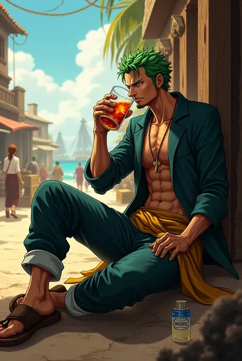 Zoro drinking