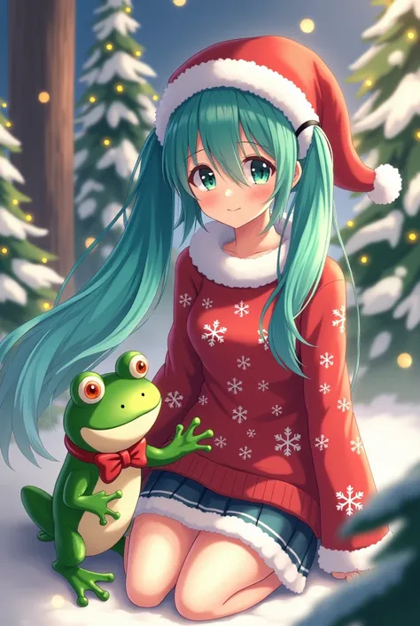 Hatsune Miku Christmas frog