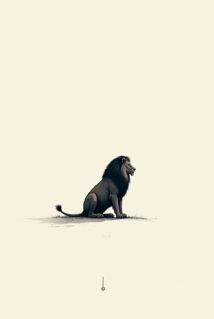 Lion, minimalism, symbol, role, motif, sitting, simple