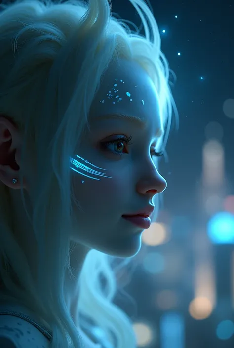 {
  "prompt": "A cinematic close-up of a Yahyel communicating telepathically, with a faint energy aura surrounding their head. Their facial features are symmetrical and refined, with a delicate glow emanating from bioluminescent markings near their cheekbo...