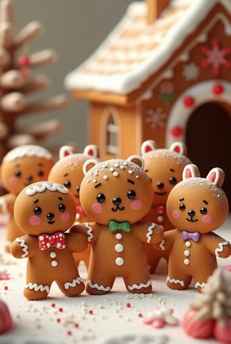 BT21 like Christmas gingerbread cookies