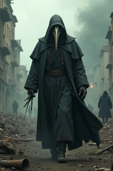 Plague doctor in a war zone 