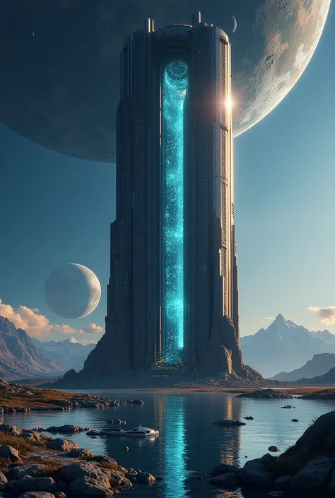  Design a futuristic vertical cylindrical teleportation cabin to safely transport human explorers to other planets, considering ,  factors such as gravitational stability ,  atmospheric compression and psychological comfort ,  with an emphasis on minimizin...