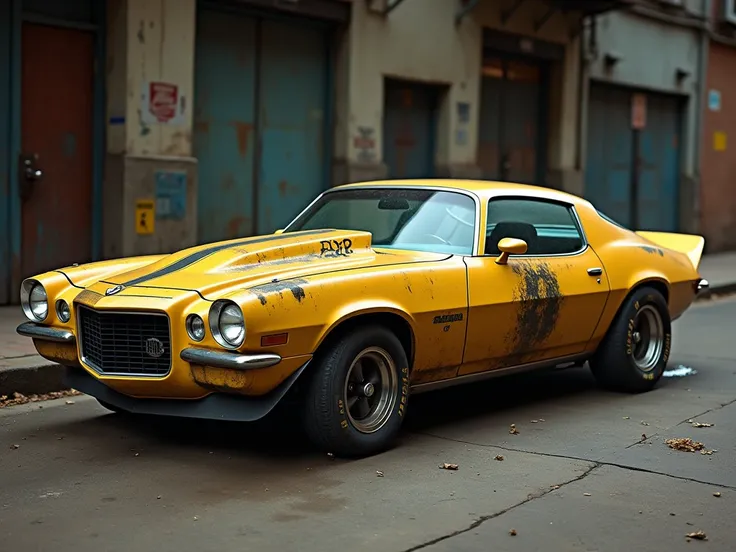 A Weathered Bumblebee 1977 Camaro Z28 with Whitewall Tires