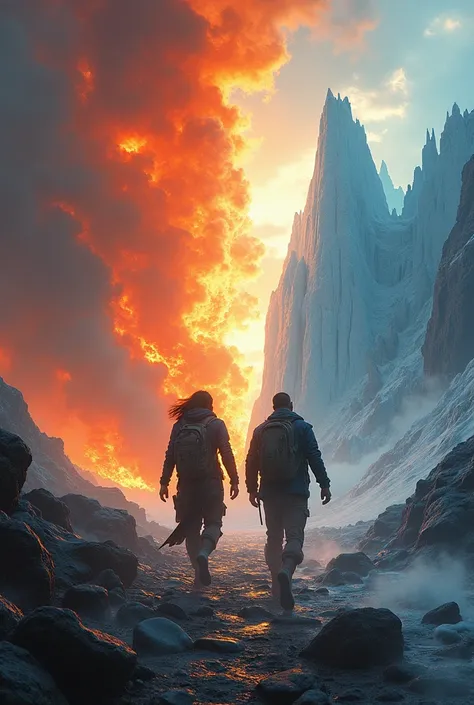 Two worlds that one was made of lava and the other of ice, then a war took place that existed and two that had to leave the world