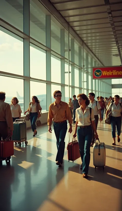 An image of an airport in the United States in the year 1980