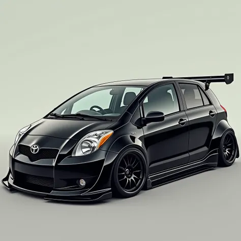 Toyota yaris verso MP4 2008 lowered tuner look car photo in the color black widebody