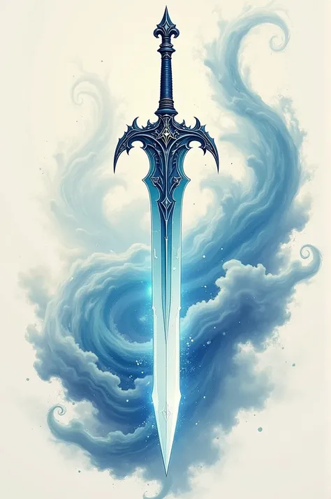  Create a tattoo image with an epic sword, that refers to the elemental powers of air .