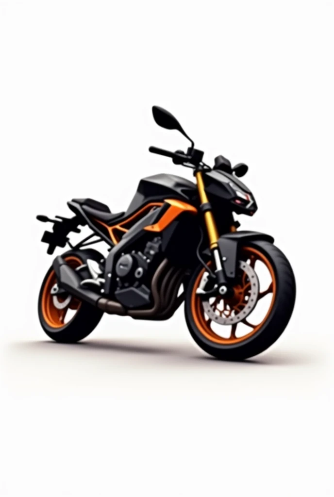 logo with white background showing a Yamaha motorcycle half inclined medium black with orange details 
