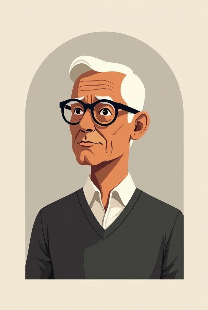 create an icon that represents a middle-aged man, medium-dark skin, fair-haired and lenses
