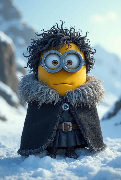 Minion as john snow with his hair
