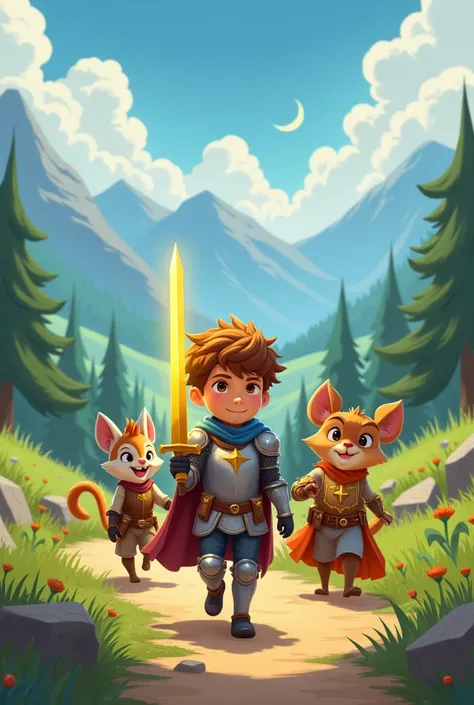 Leo, the Knight with the Sword of Light, begins his journey with the goal of proving himself. Along the way, he meets three companions. :
	• Felix, a talkative squirrel, intelligent and witty
• Ella wears female warrior armor. A brave girl who dreams of be...