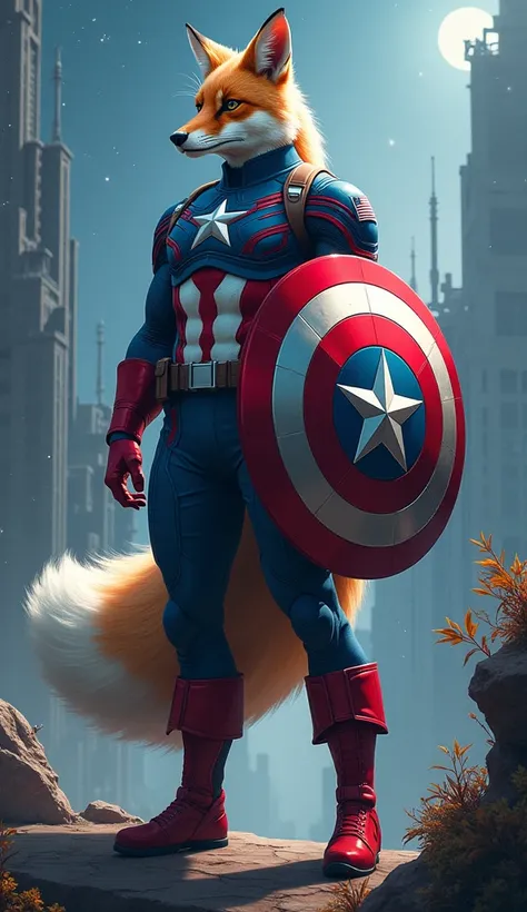 Make a Captain America Marvel designed fox