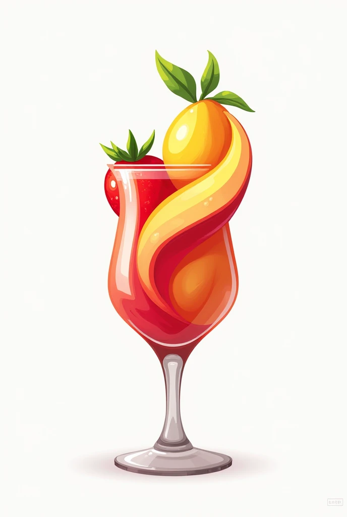 Can you make logo with fruite in the interensting shape glass to be like a juice
