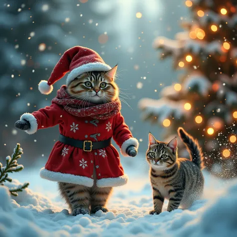 Спортивная машина, за рулем никого , New Year, winter snow, drifting, People, Cats, Christmas tree, garlands , holiday, salute, funny, high definition , masterpiece,  Realistic anatomy,  In detail, Accuracy, HD model,  High detail , quality,  high quality ...