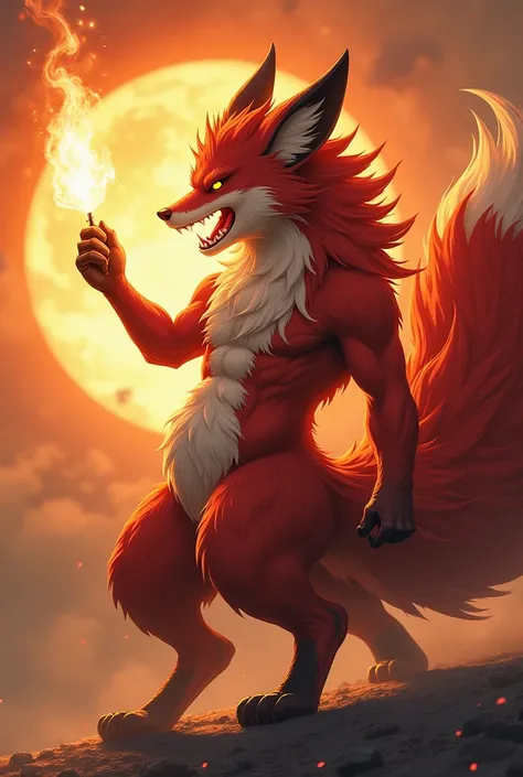 kurama,  experience , roar, nine tails, nine-tailed fox, fox. Fucking with his huge penis and testicles.