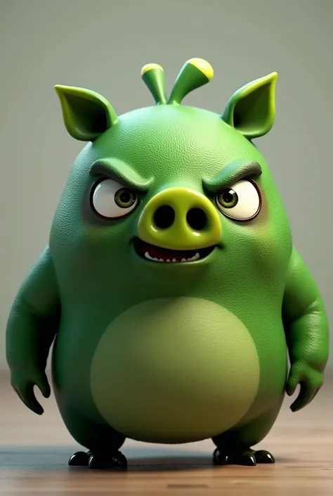 Realistic green Angry Birds pig