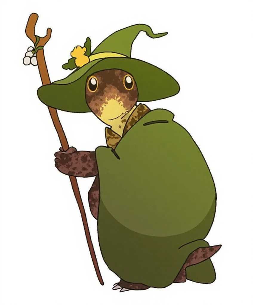 a cartoon turtle dressed in a green hat and a green coat holding a cane, concept art inspired by Herb Aach  ,  deviantart contest winner , Digital Art, as an  anthropomorphic turtle , anthropomorphic lizard ,  anthropomorphic turtle  hero, an  anthropomorp...