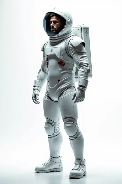 Man in astronaut clothing, design.  white background