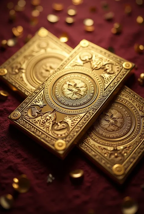 gold coupon with banknote ornaments