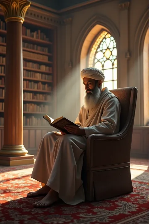 I want a picture of you, Maulana Balkhi, reading the Holy Quran in the library.