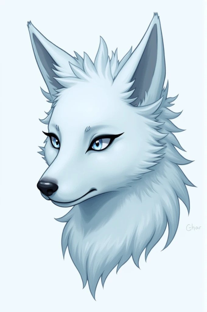 Pfp of ice colored anthro furry drawing only the head