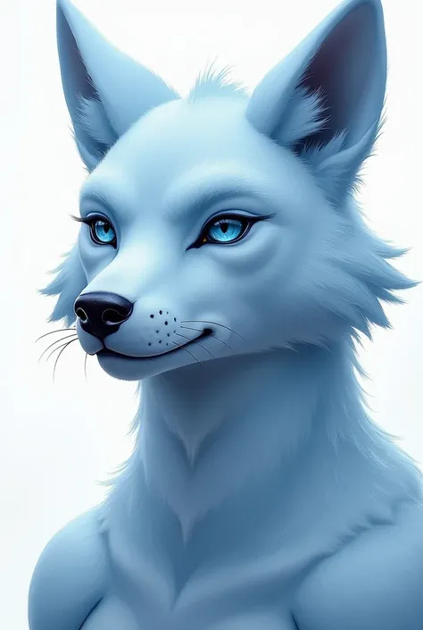 Pfp of ice colored anthro furry drawing only the head male