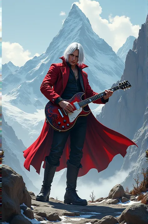 Dante,devil may cry,play,guitar,solo,moutain