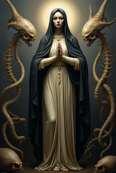 H.R. Gigers Religious Paintings。Blessed Virgin Mary