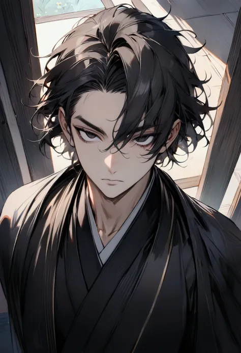 ((Best Quality)), (High Image Quality), ((Detailed Eye Description)), ((masterpiece)), ((Detailed:Face)), ((Handsome)), ((Detailed:eyes)), Solo,((perfect male body)), ((Detailed:Clothes)), ((Detailed:Hair)), (Black Hair), ((Hairstyle:Shadow perm)), formal ...