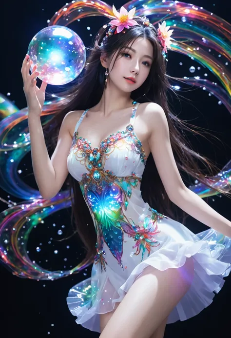 (1人の girl:1.2),中国の girl,Stars in the Eyes,( short skirt:1.4),(1人の girl:1.3),masterpiece, High Quality ,1人の girl, extremely detailed,( fractal art :1.3), colorful ,HIGHEST DEFINITION ,(chiffon, Body Paint:1.2),8k,  Digital Art  ,Macro photography,quantum do...