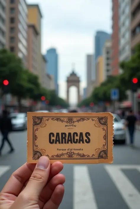 Generate a photo showing a ticket to Caracas
And tell me to leave me on my way to Parque de la Bandera