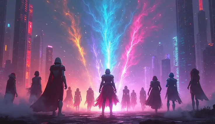 In a futuristic world of neon lights and magic, eight Prism Guardians, each with unique powers tied to the colors of the rainbow, protect Earth. When a former Guardian, Vanguard, corrupts the realm with dark maroon magic, the Guardians must unite to stop h...