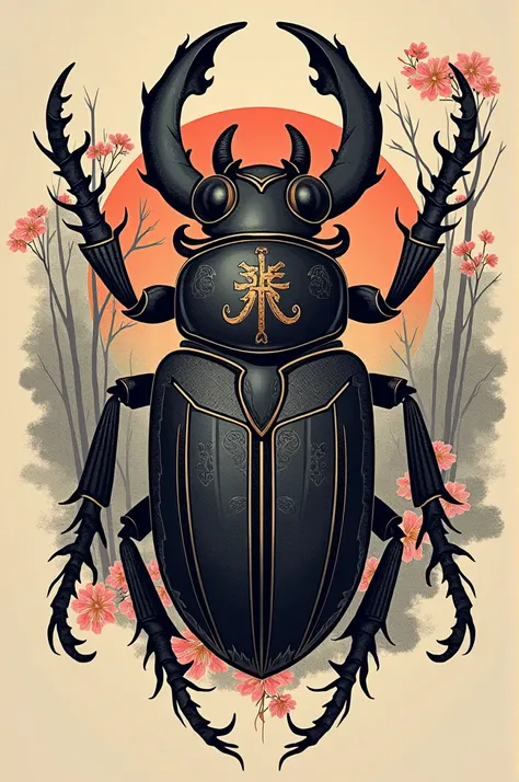 Samurai beetle tattoo