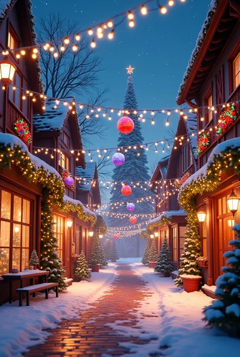 Create an image with Christmas street lighting. Arbol lic