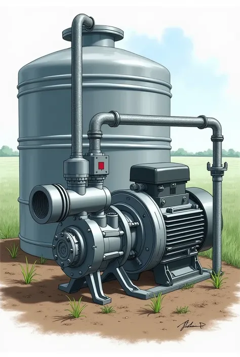 An image of a ,  drip irrigation pump with a tank and the ventury injection system with the dypass
